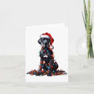 Great Dane Christmas Lights Dog Lover Xmas Pajama  Card