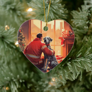 Great Dane Christmas Ornament, Dog Memorial Gift Ceramic Ornament