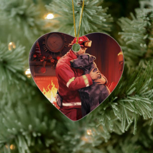 Great Dane Christmas Ornament, Dog Memorial Gift Ceramic Ornament