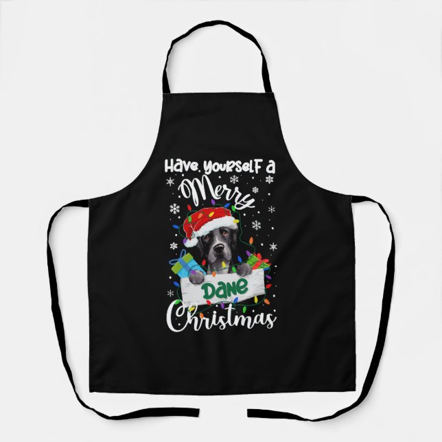 Great Dane Christmas Party Great Dane Xmas Gifts Apron (Front)