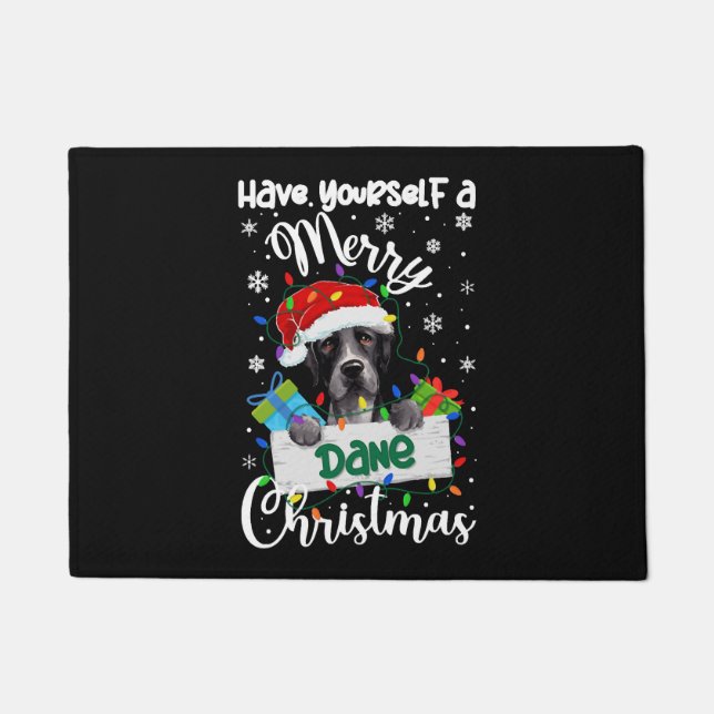 Great Dane Christmas Party Great Dane Xmas Gifts Doormat (Front)