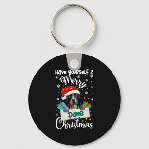 Great Dane Christmas Party Great Dane Xmas Gifts Key Ring