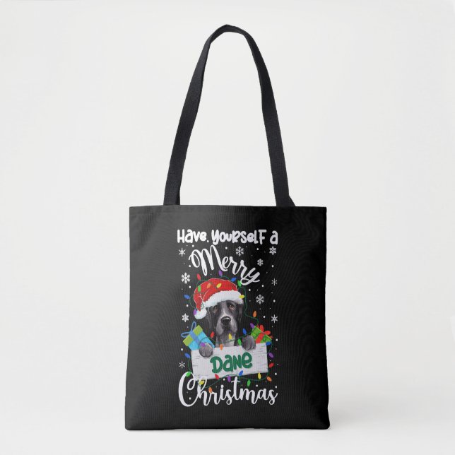 Great Dane Christmas Party Great Dane Xmas Gifts Tote Bag (Front)
