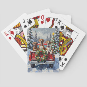 Great Dane Christmas Red Truck Holiday Playing Cards