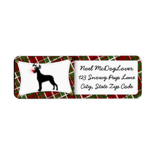 Great Dane Christmas Return Address Label