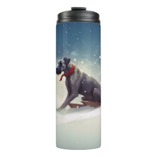 Great Dane Christmas snow winter Thermal Tumbler