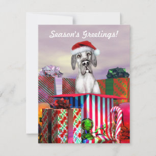 Great Dane Christmas Surprise Black UC Invitation