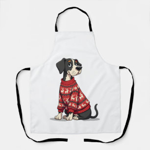 Great Dane Christmas Sweater Apron