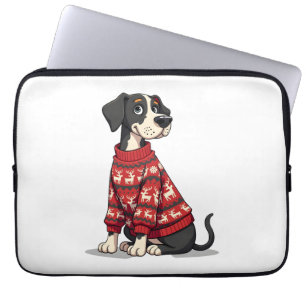 Great Dane Christmas Sweater dog Laptop Sleeve