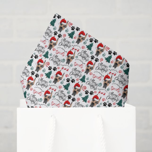 Great Dane Christmas Tissue Paper (Gift Bag)
