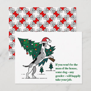 Great Dane Christmas True Facts about duty Holiday Card