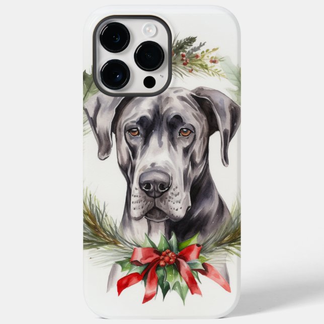 Great Dane Christmas Wreath Festive Pup  Case-Mate iPhone Case (Back)