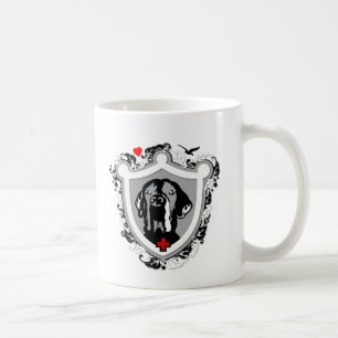 Great Dane coat black white Coffee Mug