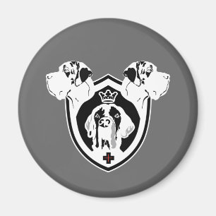Great Dane Coat of Arms black white Magnet