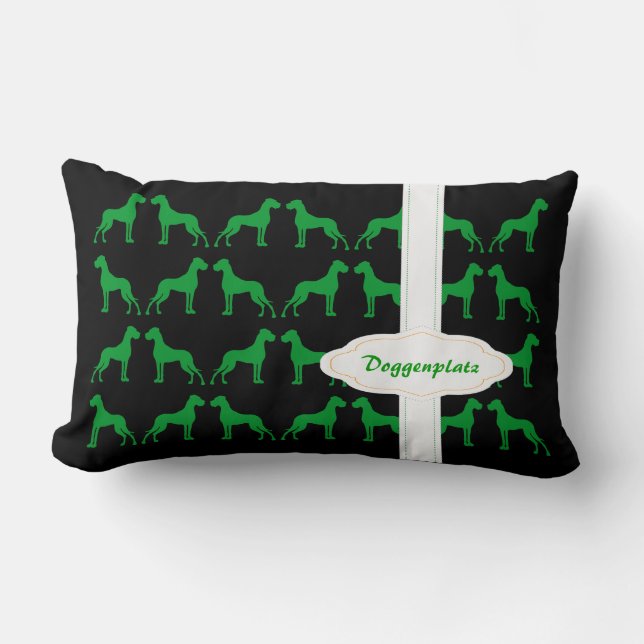Great Dane Collection green Orange Lumbar Cushion (Front)