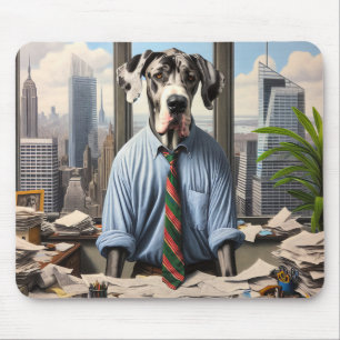 Great Dane Corporate Businessman Mouse Pad