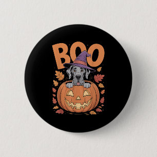 Great Dane Costume On Pumpkin Halloween Great Dane 6 Cm Round Badge