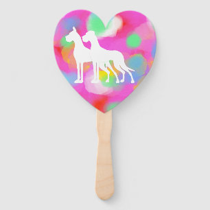 Great Dane Couple Hand Fan