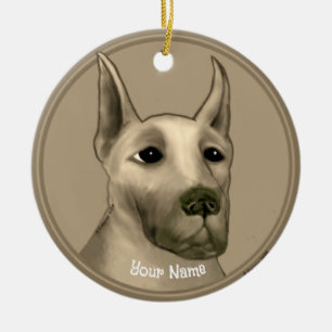 Great Dane custom name Ceramic Ornament