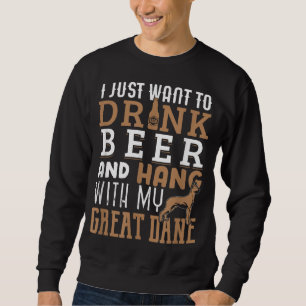 Great Dane Dad Funny Father's Day Dog Lover Beer Sweatshirt