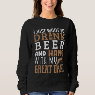 Great Dane Dad Funny Father's Day Dog Lover Beer Sweatshirt