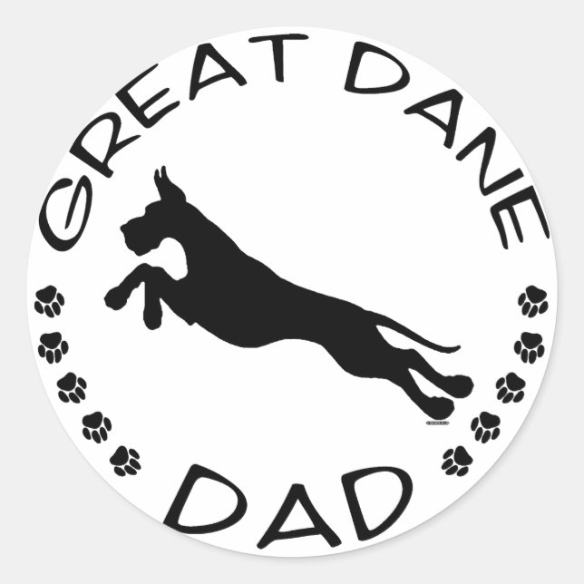 Great Dane Dad Jumper Classic Round Sticker (Front)
