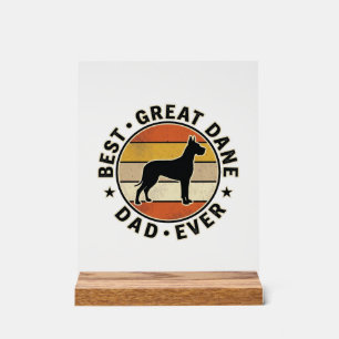 Great Dane Dad Vintage Sunset Dog Lover Shirt_1 Acrylic Sign