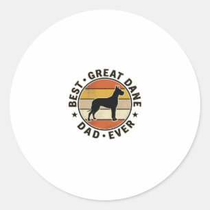 Great Dane Dad Vintage Sunset Dog Lover Shirt_1 Classic Round Sticker