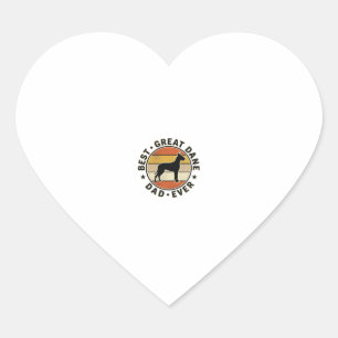 Great Dane Dad Vintage Sunset Dog Lover Shirt_1 Heart Sticker