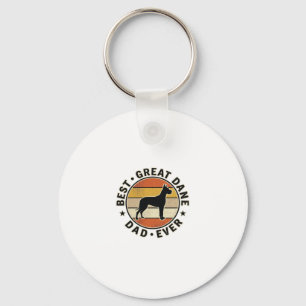 Great Dane Dad Vintage Sunset Dog Lover Shirt_1 Key Ring
