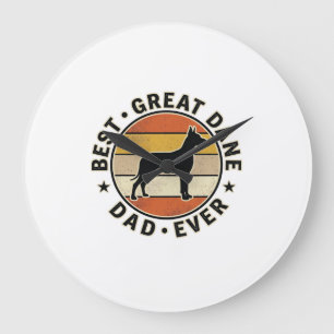 Great Dane Dad Vintage Sunset Dog Lover Shirt_1 Large Clock