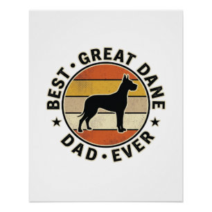 Great Dane Dad Vintage Sunset Dog Lover Shirt_1 Poster
