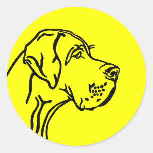 Great Dane Deutsche Dogge Head Portrait Classic Round Sticker