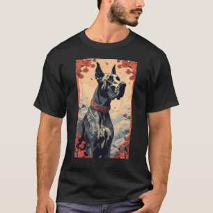 Great Dane Dog Aesthetic Japanese Ukiyo e Art T-Shirt