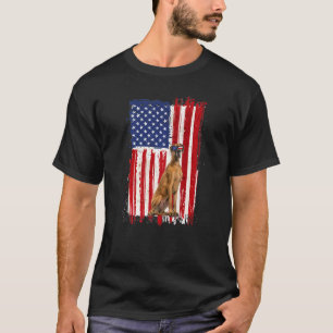 Great Dane Dog American Flag Patriotic Independenc T-Shirt