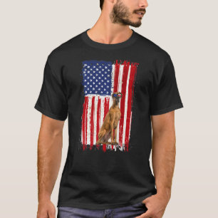 Great Dane Dog American Flag Patriotic Independenc T-Shirt