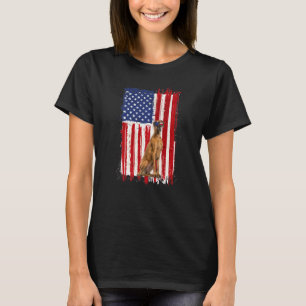 Great Dane Dog American Flag Patriotic Independenc T-Shirt