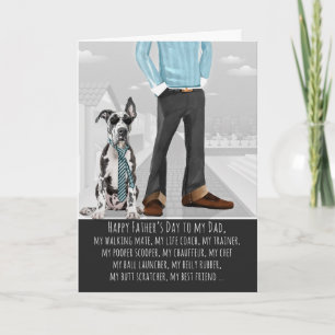 Great Dane Dog and Dad Funny Father's Day Holiday Card
