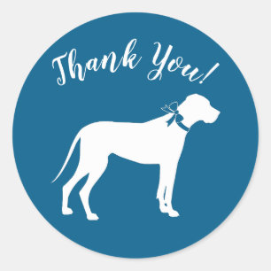 Great Dane Dog Baby Shower Puppy Blue Boy Classic Round Sticker