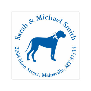 Great Dane Dog Baby Shower Puppy Blue Boy Self-inking Stamp