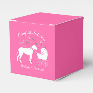 Great Dane Dog Baby Shower Puppy Pink Girl Favour Box