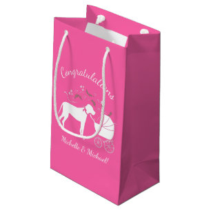 Great Dane Dog Baby Shower Puppy Pink Girl Small Gift Bag