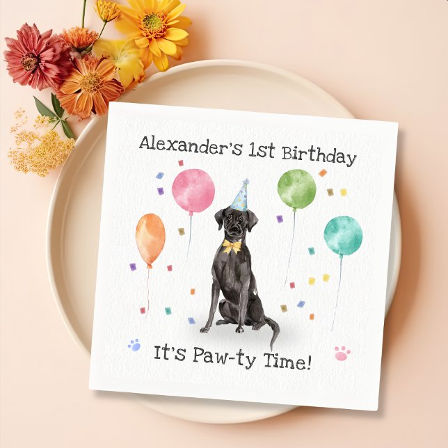 Great Dane Dog Birthday Party Napkin (Creator Uploaded)