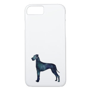 Great Dane Dog Black Watercolor Silhouette iPhone 8/7 Case