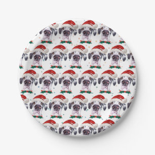 Great Dane Dog Breed Christmas Stars Paper Plate