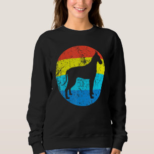 Great Dane Dog Breed Silhouette Retro 1970s Circle Sweatshirt
