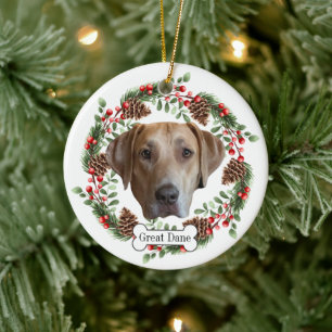 great dane dog ceramic ornament