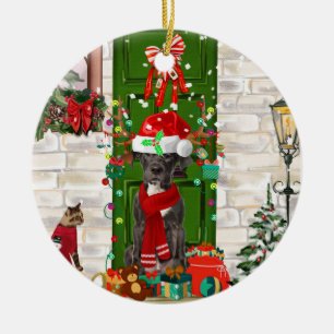 Great Dane Dog Christmas   Ceramic Ornament