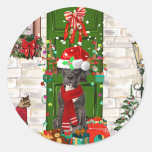 Great Dane Dog Christmas   Classic Round Sticker