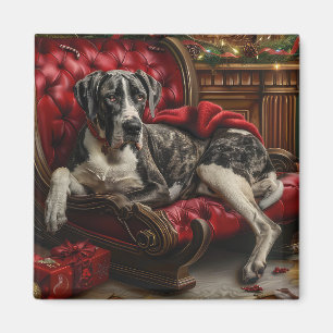 Great Dane Dog Christmas Festive Magnet